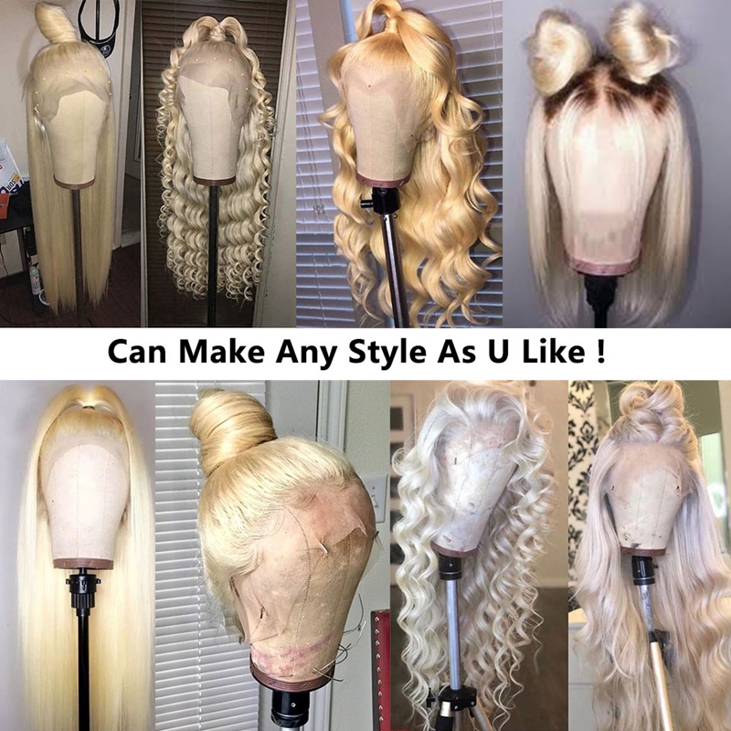 #613 Blonde Silky Straight 13x4 Lace Front Wig 180% Density - 图片 9